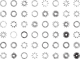 イラスト素材：シンプルなサンバースト・スターバースト・ベクター・太陽のシンボル
