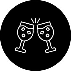 Cheers Line Inverted Icon