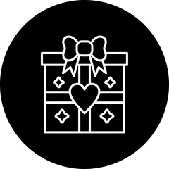 Gift Box Line Inverted Icon