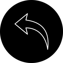 Up Left Line Inverted Icon