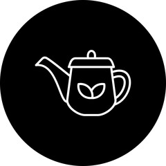 Teapot Line Inverted Icon