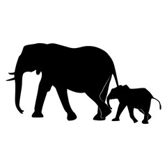 elephant silhouette vector eps 10