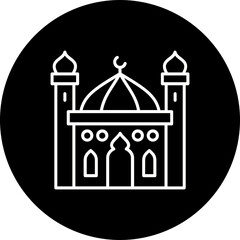 Mosque Line Inverted Icon
