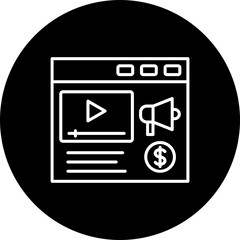 Video Marketing Line Inverted Icon