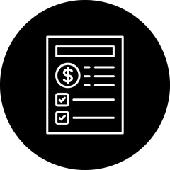 Invoice Line Inverted Icon