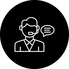 Customer Service Line Inverted Icon