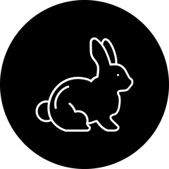 Rabbit Line Inverted Icon