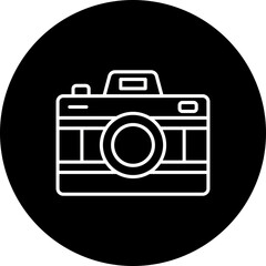 Camera Line Inverted Icon