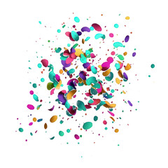 The image is a flurry of brightness, with multicolored confetti sprinkled over a translucent surface.Generative AI