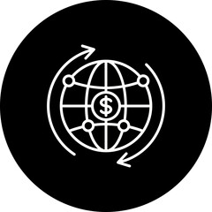 Worldwide Line Inverted Icon