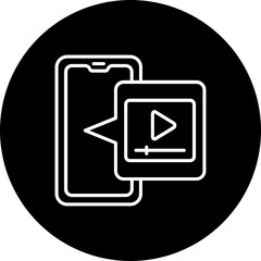 Video Player Line Inverted Icon