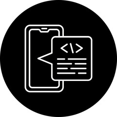 Coding Line Inverted Icon