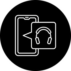 Headphones Line Inverted Icon