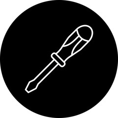Screwdriver Line Inverted Icon