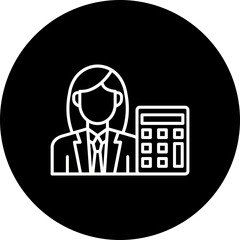 Accountant Line Inverted Icon