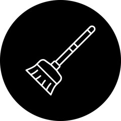 Broom Line Inverted Icon