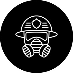Fireman Mask Line Inverted Icon