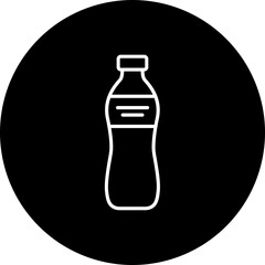 Water Bottle Line Inverted Icon