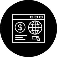 Online Business Line Inverted Icon