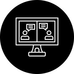 Online Chat Line Inverted Icon