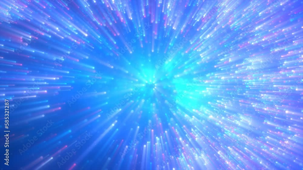Poster abstract blue swirl of particles of futuristic hi-tech glowing particles with bokeh effect backgroun