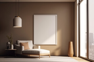 Modern Minimalist and Contemporary Interior Design and interior Mockup with Frame Mockup