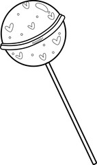 cute Valentine love decorative accessory element outline doodle black line
