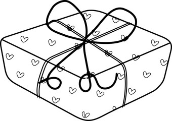 cute Valentine love decorative accessory element outline doodle black line