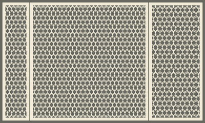 Geometric pattern curved abstract lines. Laser cutting of a decorative panel. Template for cutting plywood, wood, paper, cardboard and metal.