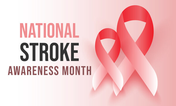 National Stroke awareness month is observed each year in May. Template for background, banner, card, poster.