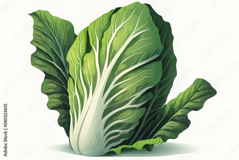 Poster white background with a fresh chinese cabbage generative ai