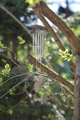 wind chime hanging on the tree