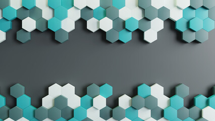 3d abstract blue hexagon background