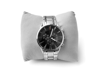 Men's wrist watch on a white background.