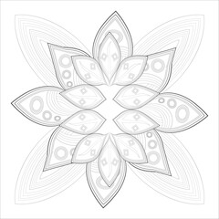 Mandala art for coloring book and art therapy. Doodle vector of flowers for coloring sheet for every age.
