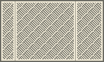 Geometric pattern of many abstract lines. Laser cutting of a decorative panel. Template for cutting plywood, wood, paper, cardboard and metal.