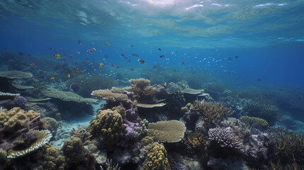 Fototapeta na wymiar coral reef in the sea generative ai