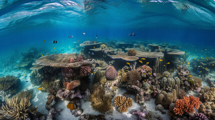 coral reef in the sea  generative ai
