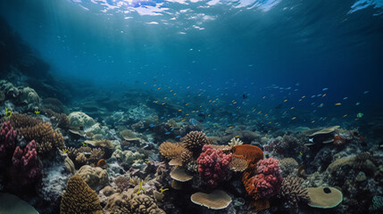 Fototapeta na wymiar coral reef in the sea generative ai