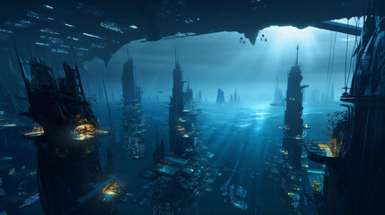 underwater view of the world generative ai