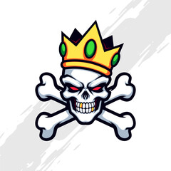 Dead King Crossbone Symbol Mascot Logo