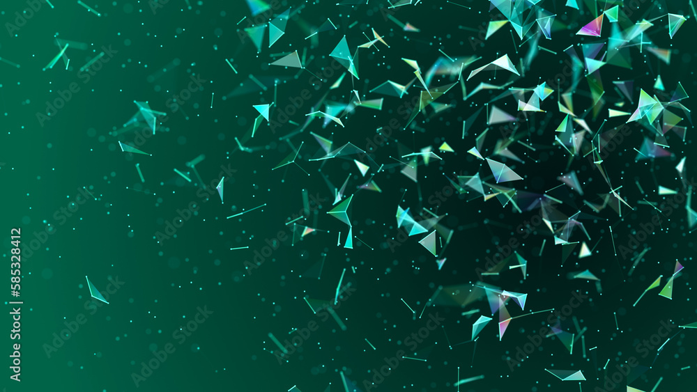 Fototapete technology background. honeycomb concept. big data. hexagonal space with connected dots and lines. 3