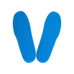 青色の靴の中敷き。透過背景。