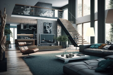 living room design, architecture, luxury, apartmen designt, generative artificial intelligence