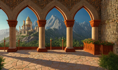ai generated interior of a traditional castle, building