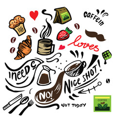 Coffee food icons set