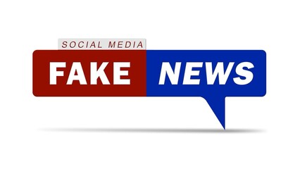 Fake News - design template for news channels or social media background - FAKE NEWS lettering on comment icon - 3D Illustration