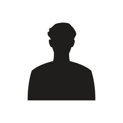 Monochrome man avatar silhouette. User icon vector in trendy flat design.