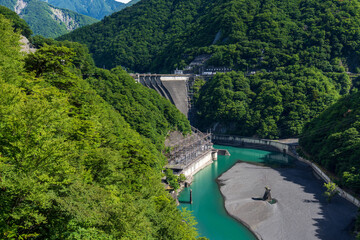 Obraz na płótnie Canvas Reservoir at Hatanagi-I Dam, Shizuoka, Japan