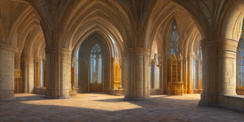 ai generated interior of a traditional castle, building